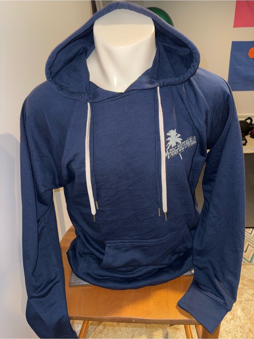 Margaritaville Men's Navy Pullover Hoodie Thin Sweatshirt NWT size medium